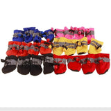 4pcs Waterproof Pet Dog Shoes Anti-slip Rain Boots