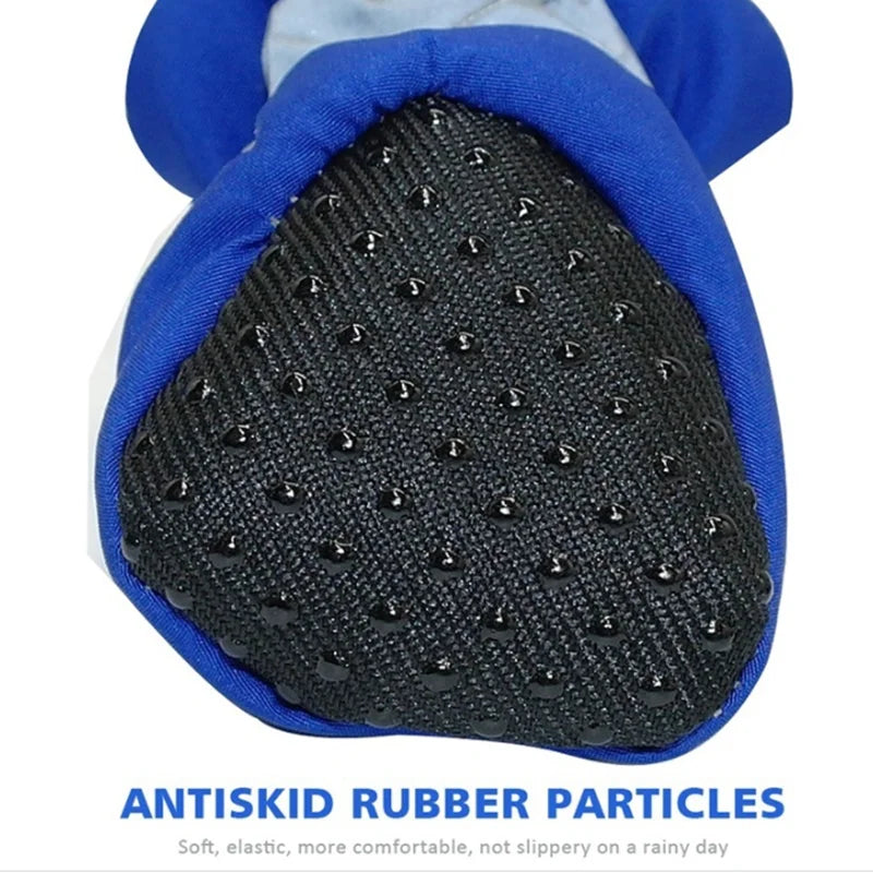 4pcs Waterproof Pet Dog Shoes Anti-slip Rain Boots