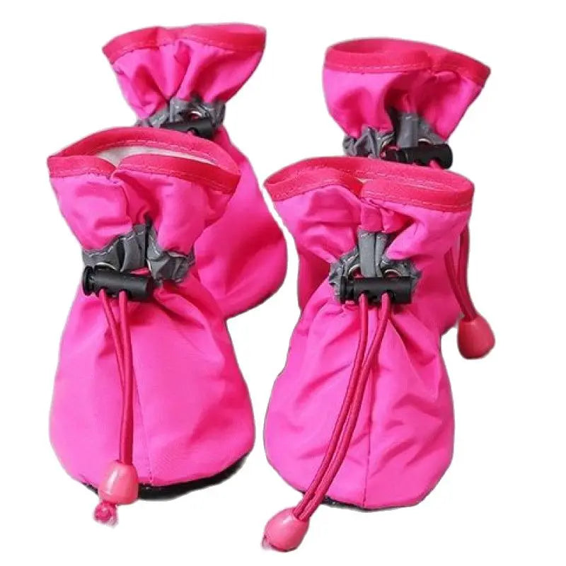 4pcs Waterproof Pet Dog Shoes Anti-slip Rain Boots